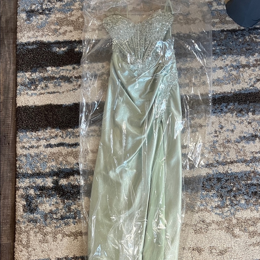 Sparkly Mint Green Prom Dress